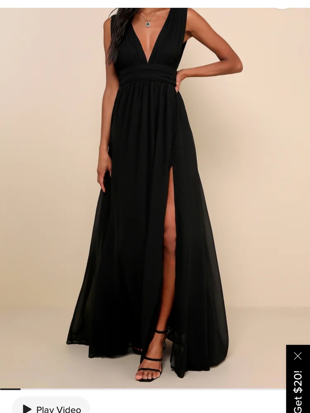 New in Package Lulu Heavenly Hues Elegant Black Maxi Dress